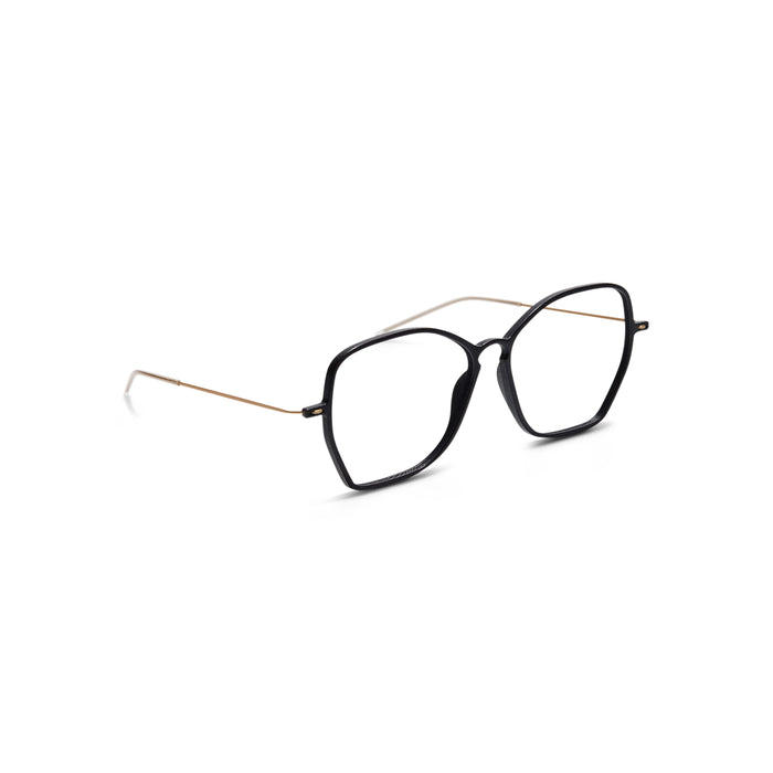 Dazzling Hexagon 3D Printed Acetate Hybrid Eyeglasses - Side View | LUKNFIL