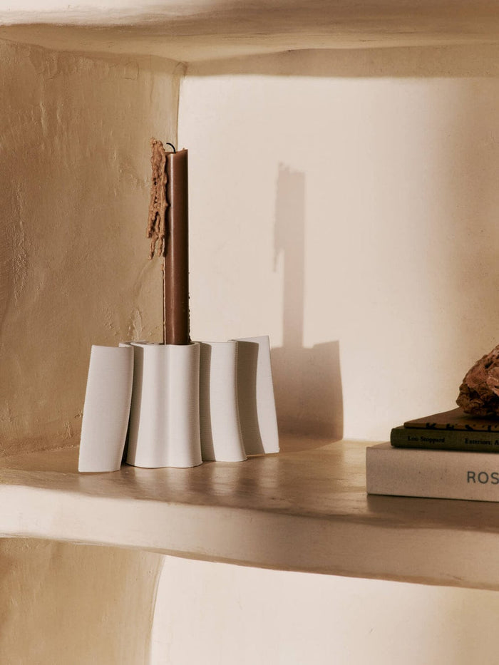Ferm Living Candle Holders Off-White Dedali Candle Holder