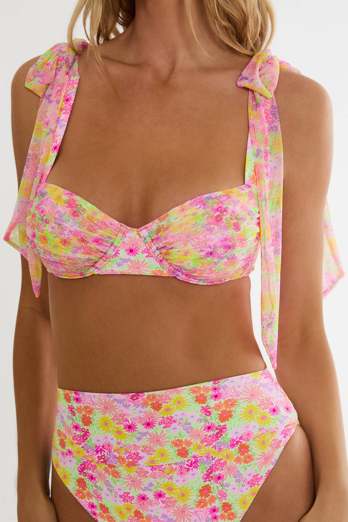 Floral bikini set on a white background