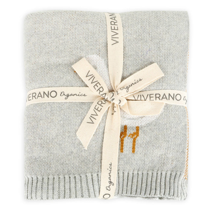 Viverano Organics SHOP Duck Jacquard Knit Baby Blanket