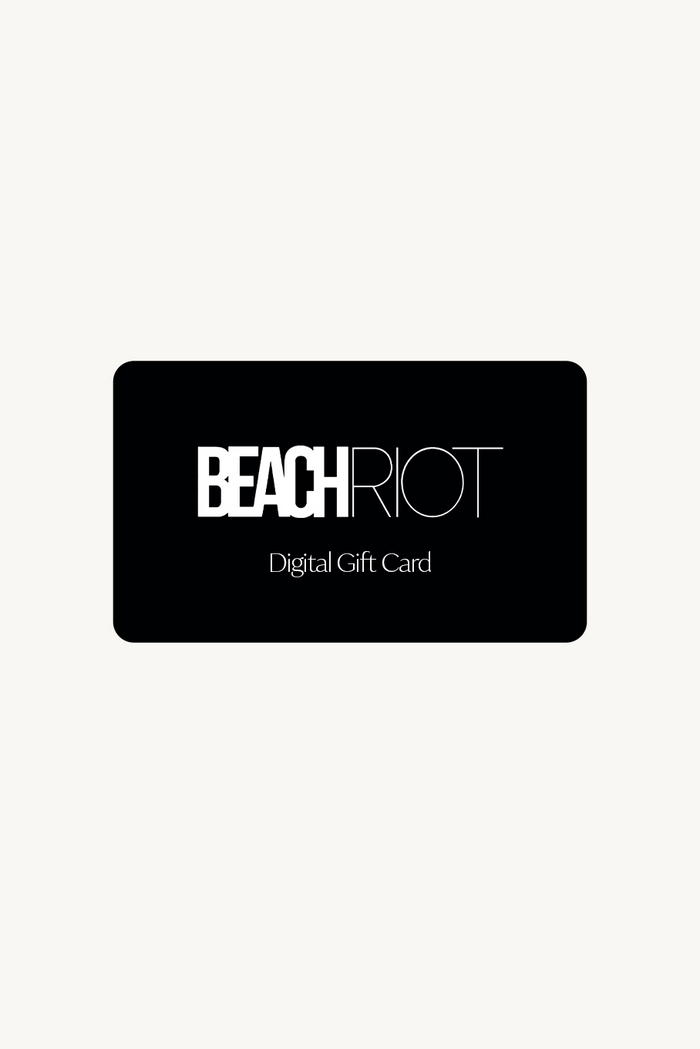 black beach riot gift card with a white logo