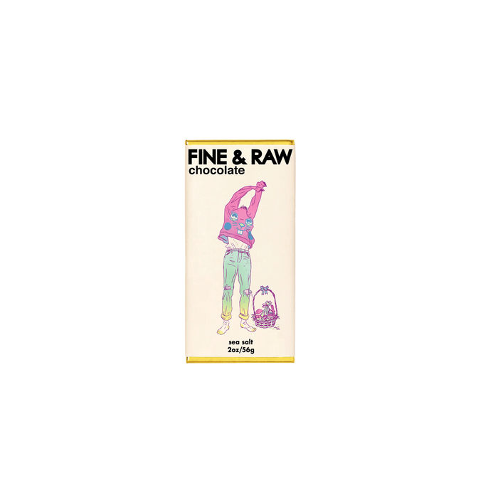 FINE & RAW Candy & Chocolate Easter Sea Salt Chocolate Bar