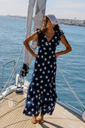 Navy maxi dress with white stars