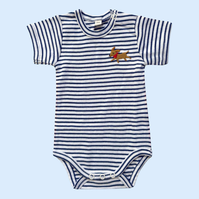 Estella SHOP 0-3 Mo. Embroidered Dog Onesie