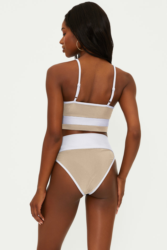Emmy Bottom Taupe White front shot