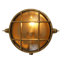 Mullan Lighting Lighting Antique Brass Ergo Marine Round Bulkhead Wall Sconce