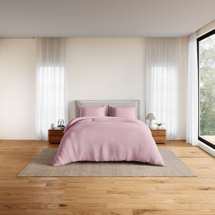 Essentials 100% Cotton Double Quilt, 170 TC, Solid, Pink Dogwood