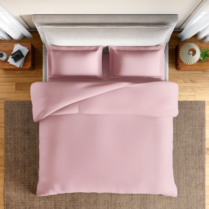 Essentials 100% Cotton Double Quilt, 170 TC, Solid, Pink Dogwood