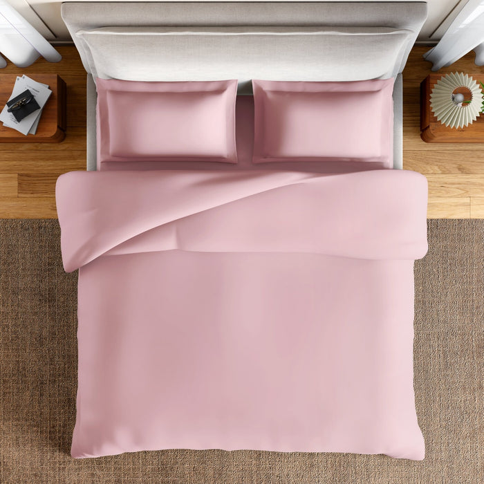 Essentials 100% Cotton Fitted King Bedsheet, 170 TC, Solid, Blush