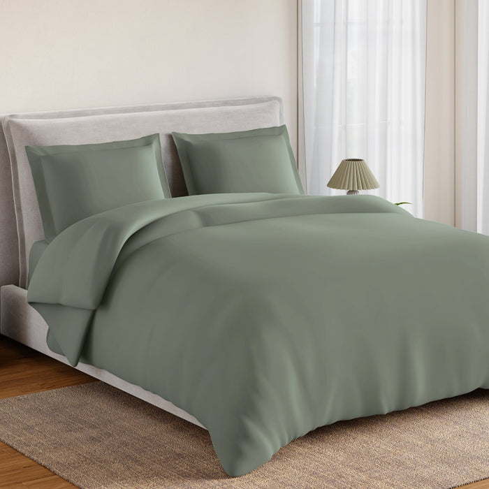 Essentials 100% Cotton Fitted King Bedsheet, 170 TC, Solid, Green
