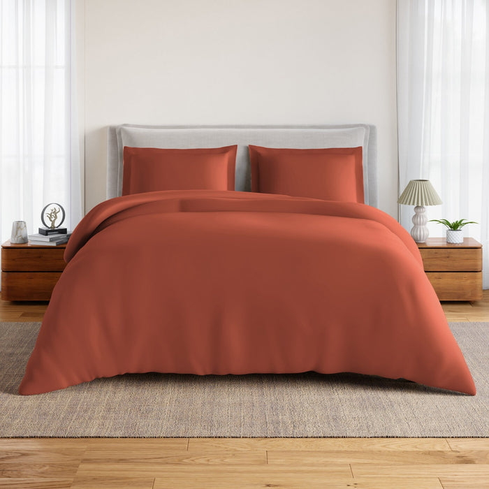Essentials 100% Cotton Fitted Queen Bedsheet, 170 TC, Solid, Brown