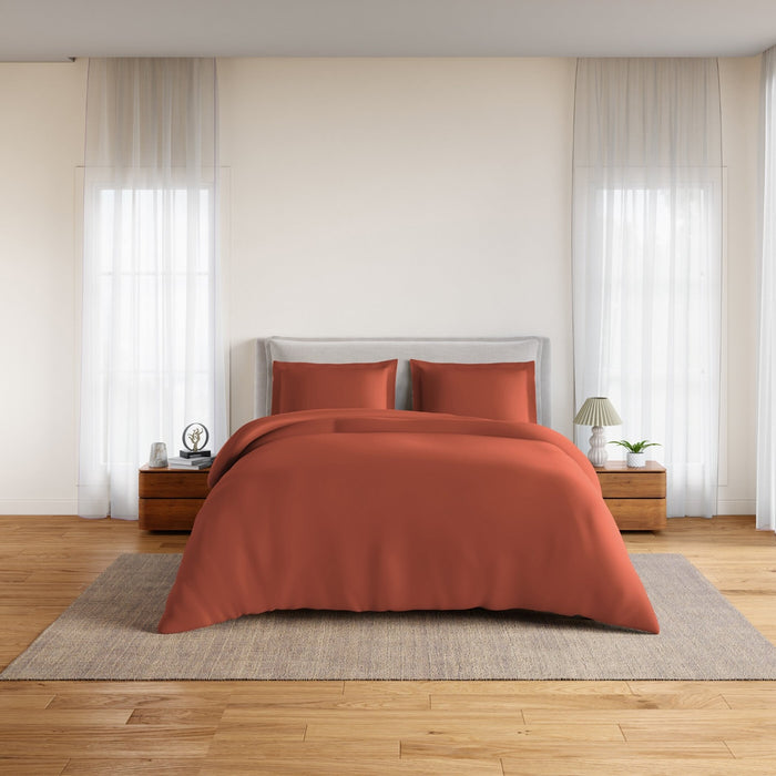 Essentials 100% Cotton Fitted Queen Bedsheet, 170 TC, Solid, Brown