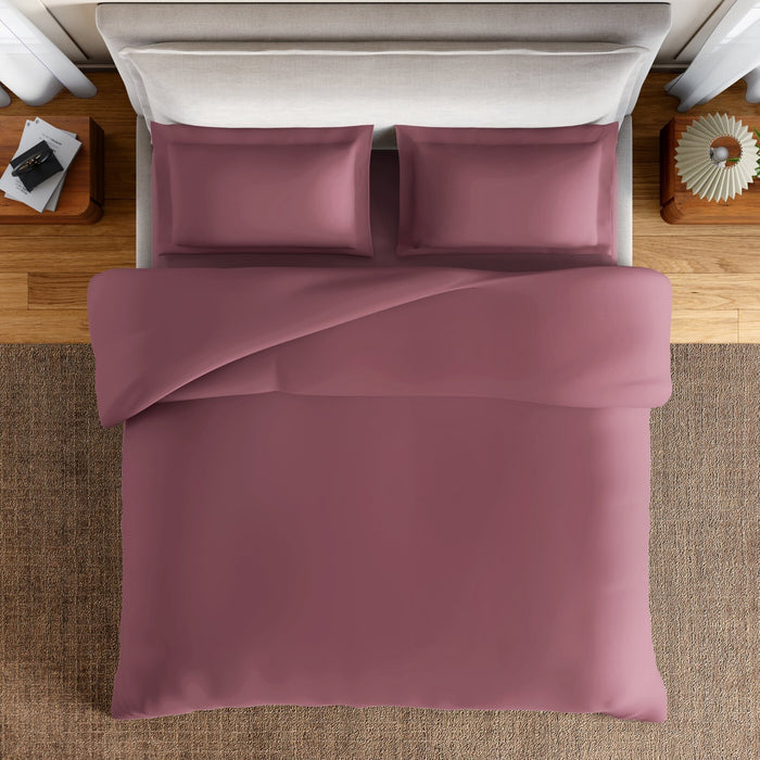 Essentials 100% Cotton Fitted Queen Bedsheet, 170 TC, Solid, Dark Pink