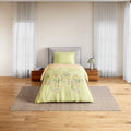 Essentials 100% Cotton Single Quilt, 144 TC, Floral, Light Green