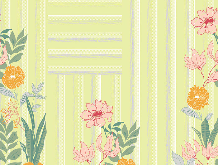 Essentials 100% Cotton Single Quilt, 144 TC, Floral, Light Green