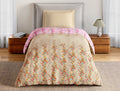 Essentials 100% Cotton Single Quilt, 144 TC, Floral, Light Taupe