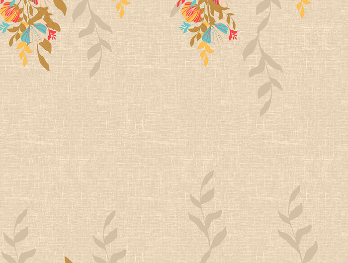 Essentials 100% Cotton Single Quilt, 144 TC, Floral, Light Taupe