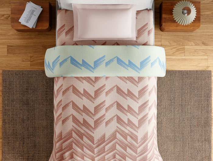 Essentials 100% Cotton Single Quilt, 144 TC, Geometric, Beige