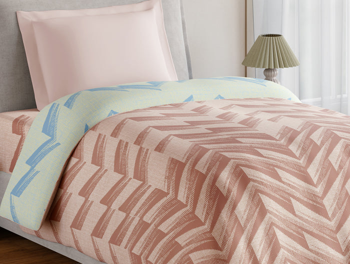 Essentials 100% Cotton Single Quilt, 144 TC, Geometric, Beige