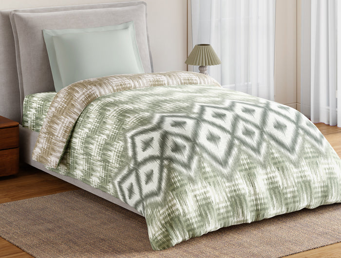 Essentials 100% Cotton Single Quilt, 144 TC, Geometric, Rust