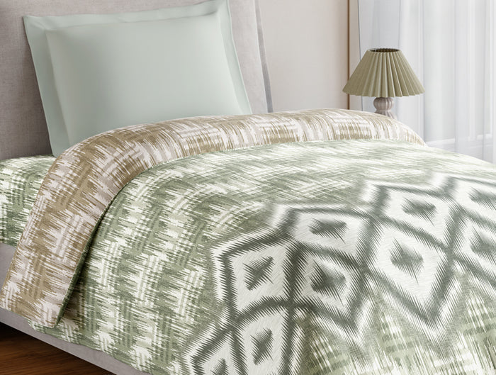 Essentials 100% Cotton Single Quilt, 144 TC, Geometric, Rust
