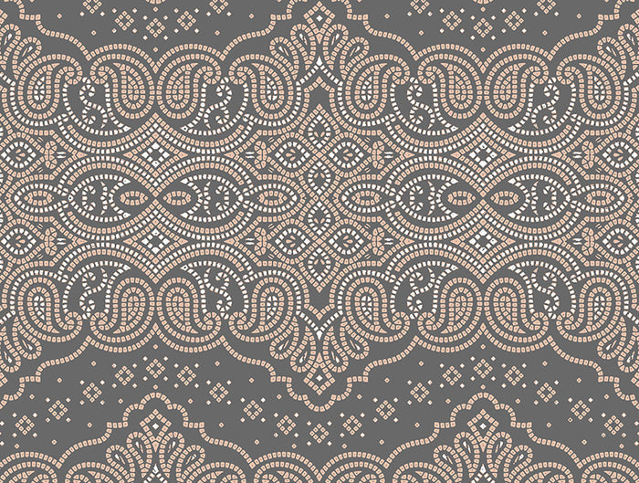 Essentials 100% Cotton Single Quilt, 144 TC, Ornate, Dark Grey