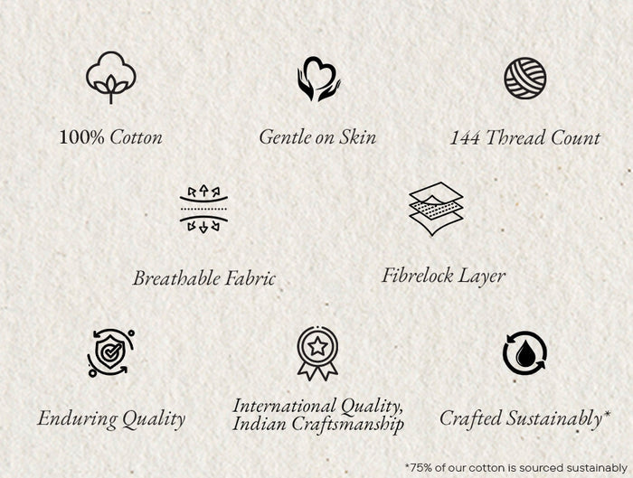 Essentials 100% Cotton Single Quilt, 144 TC, Ornate, Dark Grey
