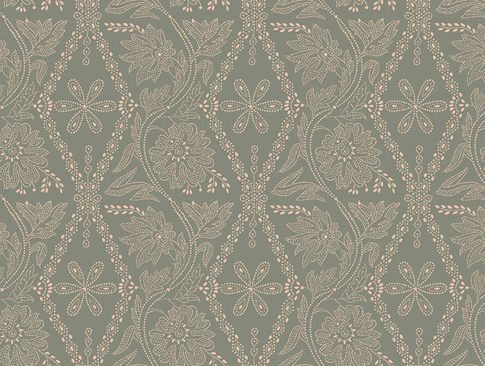 Essentials 100% Cotton Single Quilt, 144 TC, Ornate, Light Grey