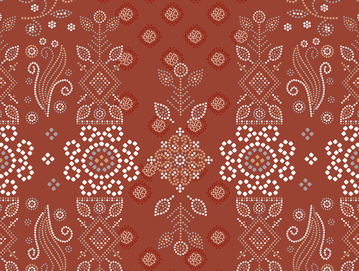 Essentials 100% Cotton Single Quilt, 144 TC, Ornate, Rust