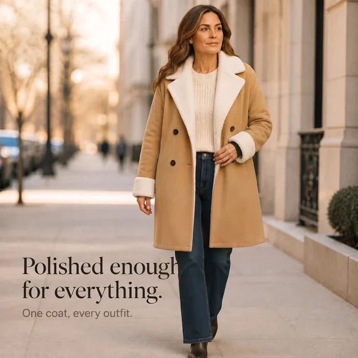 Everleigh – Camel Sherpa-Lined-Look Winter Coat