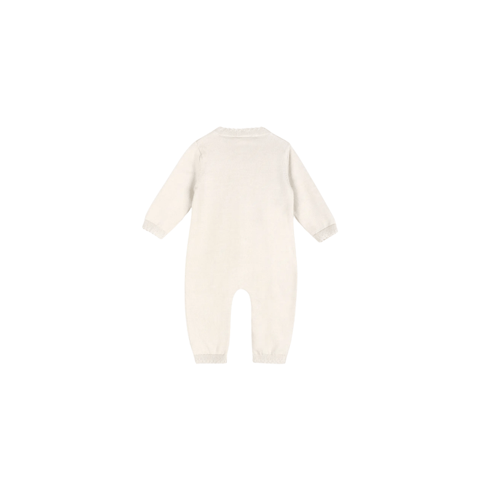 Viverano Organics SHOP Evie Bow Pointelle Baby Jumpsuit