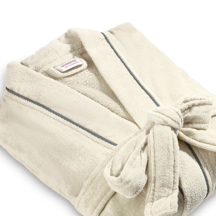 Exotica 100% Cotton Bath Robe, 350 GSM, Solid, White