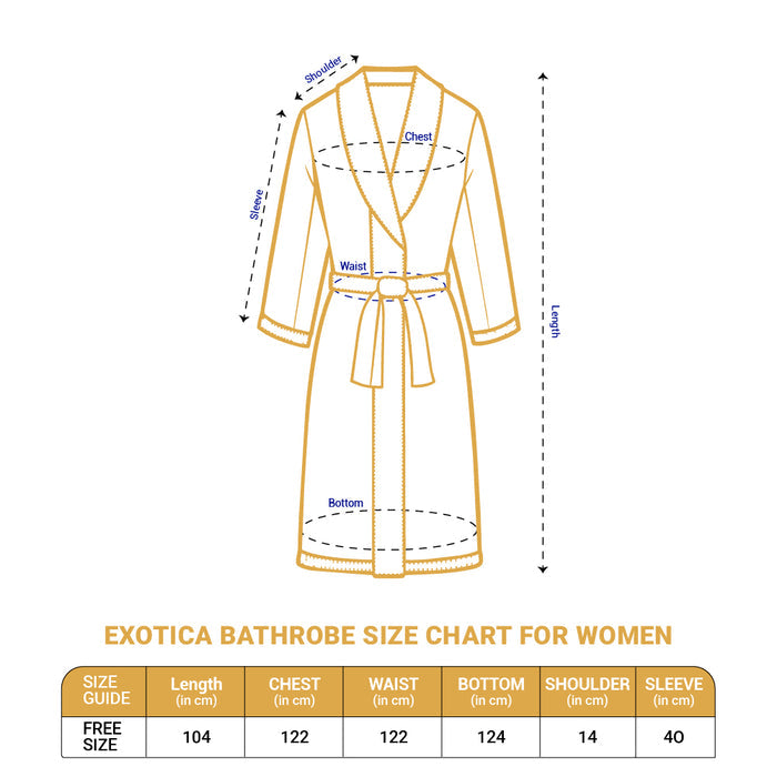 Exotica 100% Cotton Medium Bath Robe, 350 GSM, Solid, Yellow