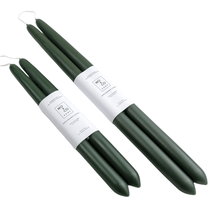 Mo&Co Home Candle 10" Forest Green Beeswax Dipped Taper Candles