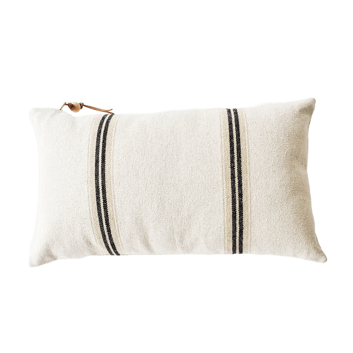 Celina Mancurti, LLC Pillow New French Cotton Pillow with Black Stripes