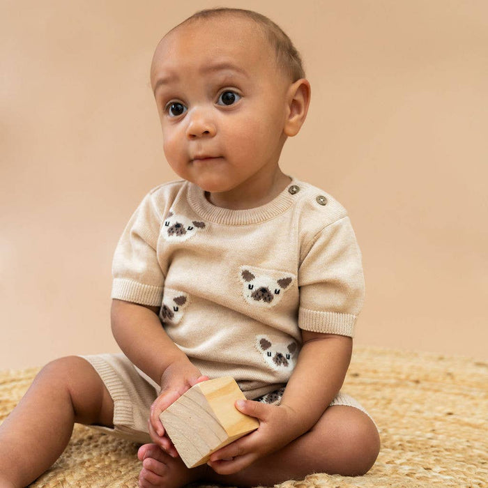 Viverano Organics SHOP Frenchie Jacquard Baby Romper