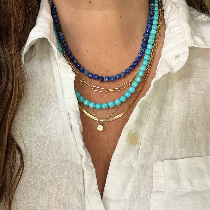 Libby & Smee Libby & Smee - Gemstone Bead Necklaces in Turquoise, Blue Lapis, Tiger Eye