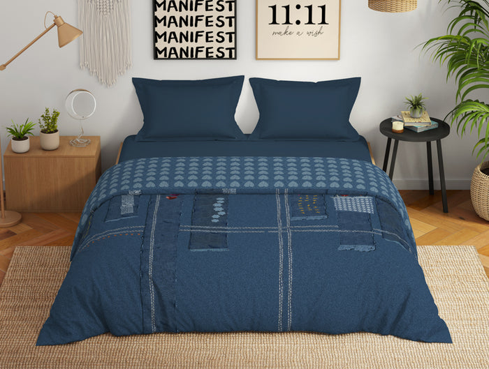 Genz 100% Cotton Double Quilt, 180 TC, Characters, Light Blue