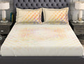 Geometric Beige 100% Cotton King Size Bedsheet Organic Cotton - By Spaces