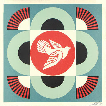 Geometric Dove Blue - Signed Offset