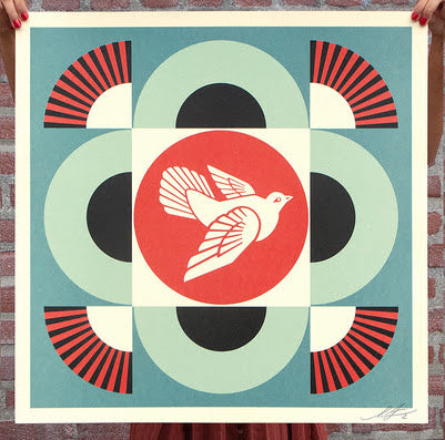 Geometric Dove Blue - Signed Offset