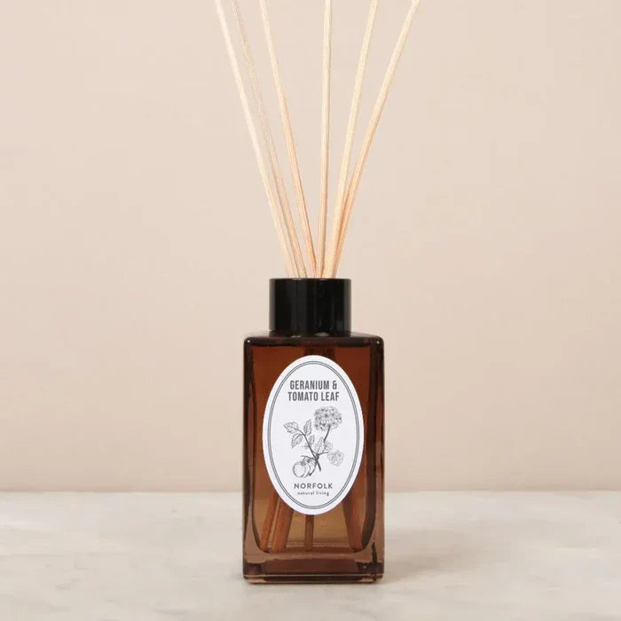 Norfolk Natural Living Home Fragrance Geranium & Tomato Leaf Diffuser Oil Set