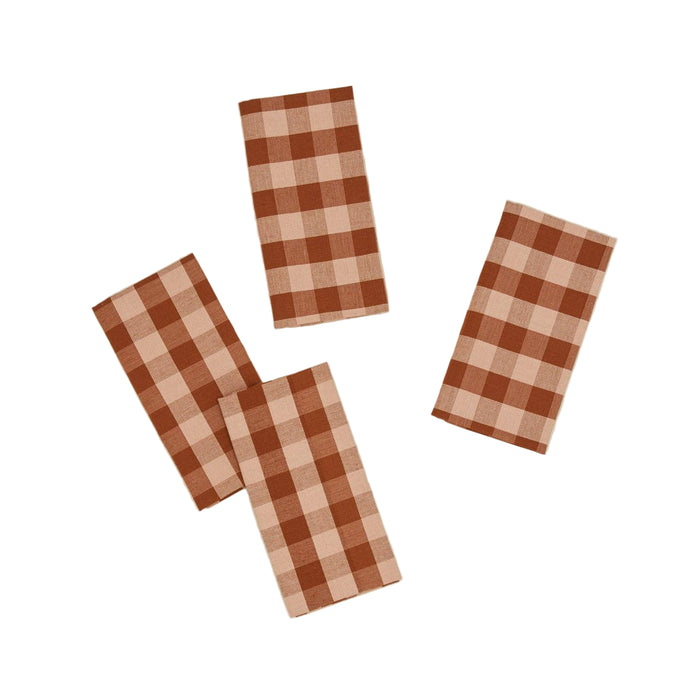 Hawkins New York BLUSH/TERRACOTTA Hawkins New York - ESSENTIAL GINGHAM DINNER NAPKINS - SET OF 4