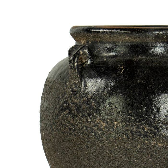 Blue Ocean Traders Pottery Glazed Four-Handle Pot, Small