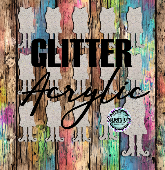 Glitter Acrylic Ghost With Legs - 10 or 20 count 1.5 & 2 inch size - Sublimation Acrylic