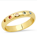 Gold Ring With Multi Colour Stones