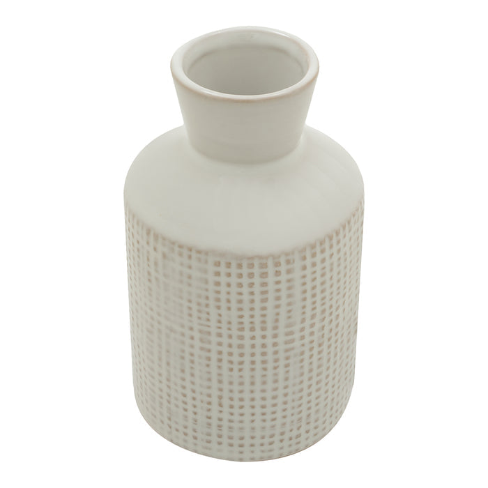 Grey Square-Textured Vase