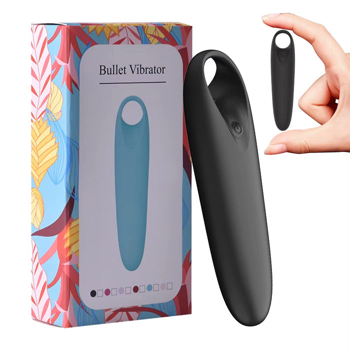 Handheld G-Spot Vibrator 12-Frequency USB Charge Bullet with Ring Jumping for Egg