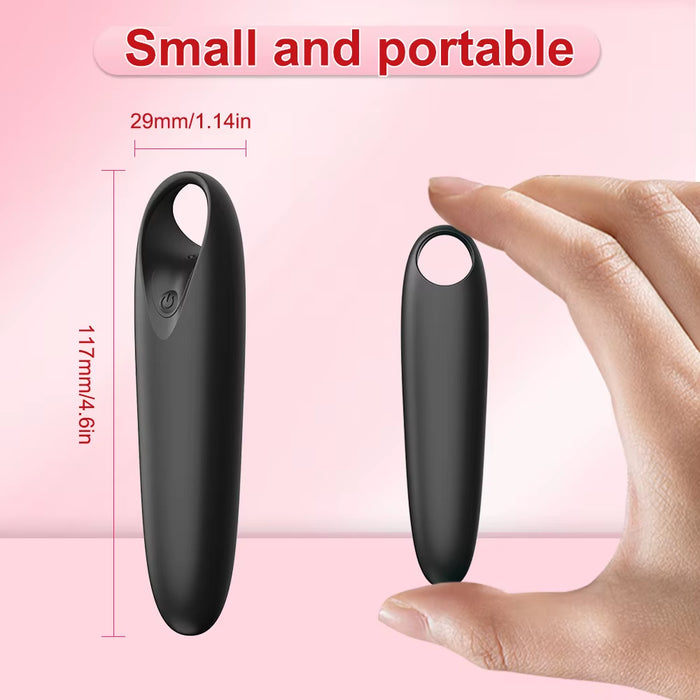 Handheld G-Spot Vibrator 12-Frequency USB Charge Bullet with Ring Jumping for Egg