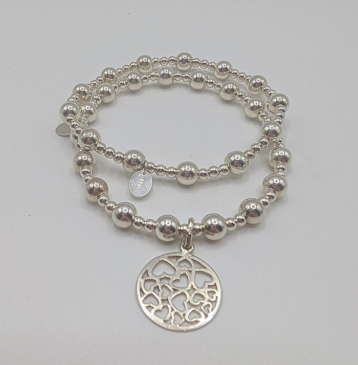 Handmade 925 Sterling Silver Chunky Bead Bracelet 3mm & 6mm